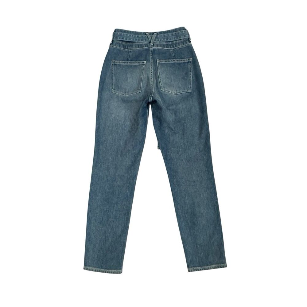 Veronica Beard Jeans Women's 25x28 Blue Logan Slim Straight Extra High-Rise Belt - Picture 11 of 14
